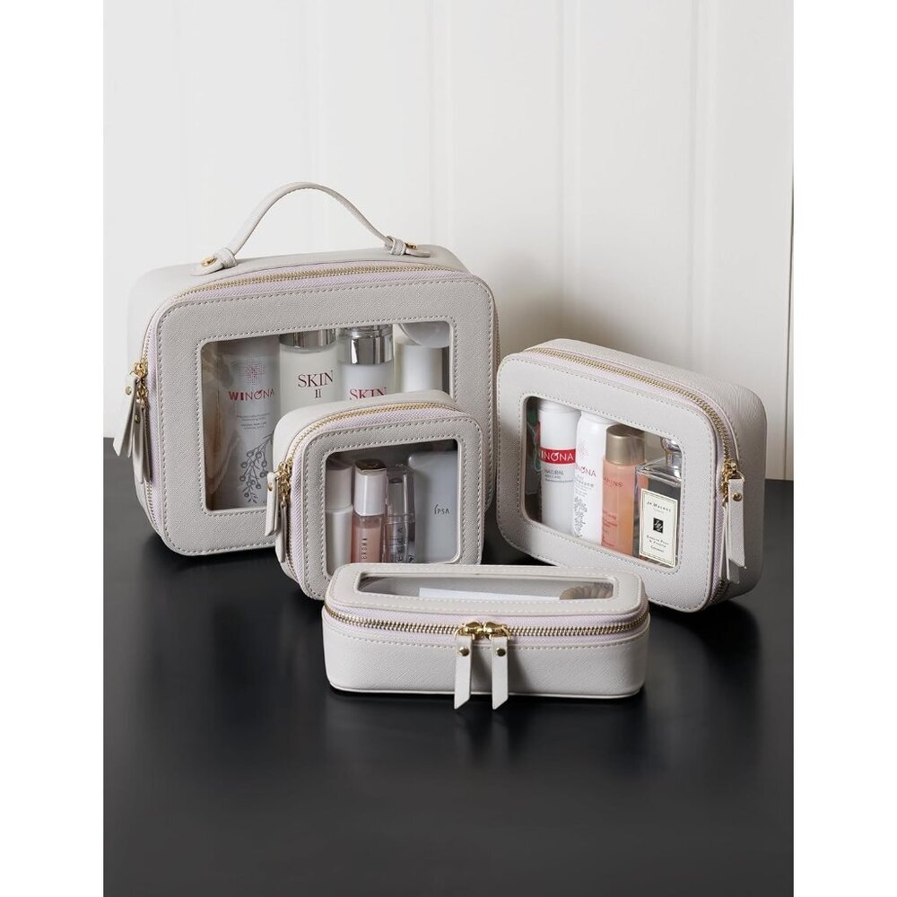 Mini Chic Clear Makeup Organizer - Travel Essential Cosmetic Case with Zipper - Picture 8 of 8